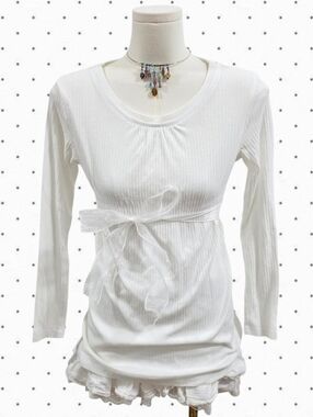 Mossimo vintage white long sleeve babydoll top